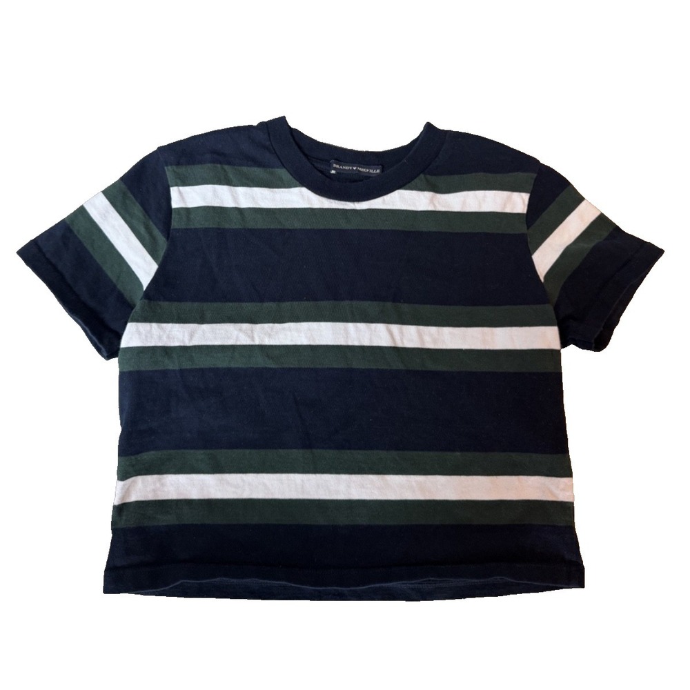 Brandy Melville Striped Navy White And Greet Tee One Size‎